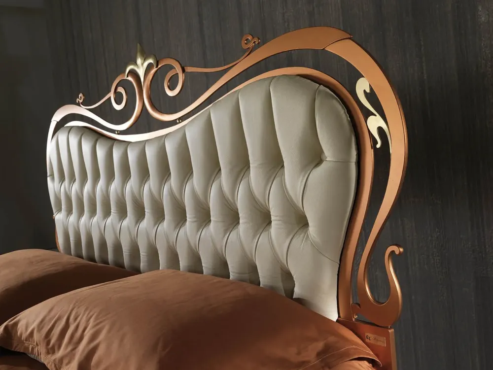 Hot Letto Letto in ferro color rame e pelle luxury SCONTATO a PREZZI OUTLET Letti