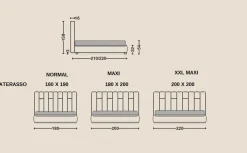 Md work LETTO Letto luxury inox 3 misure in OFFERTA OUTLET - 36%- Letti