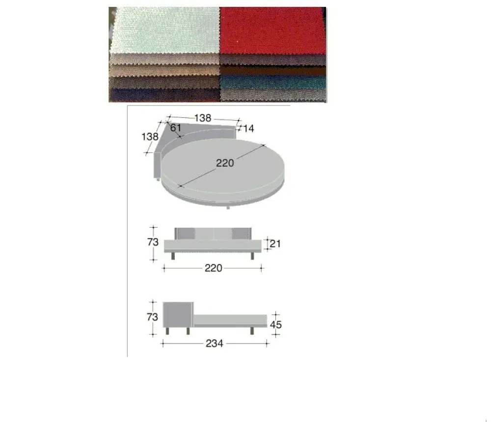 Md work Letto Letto rotondo completo di materasso e lenzuola SCONTATO a PREZZI OUTLET- Letti