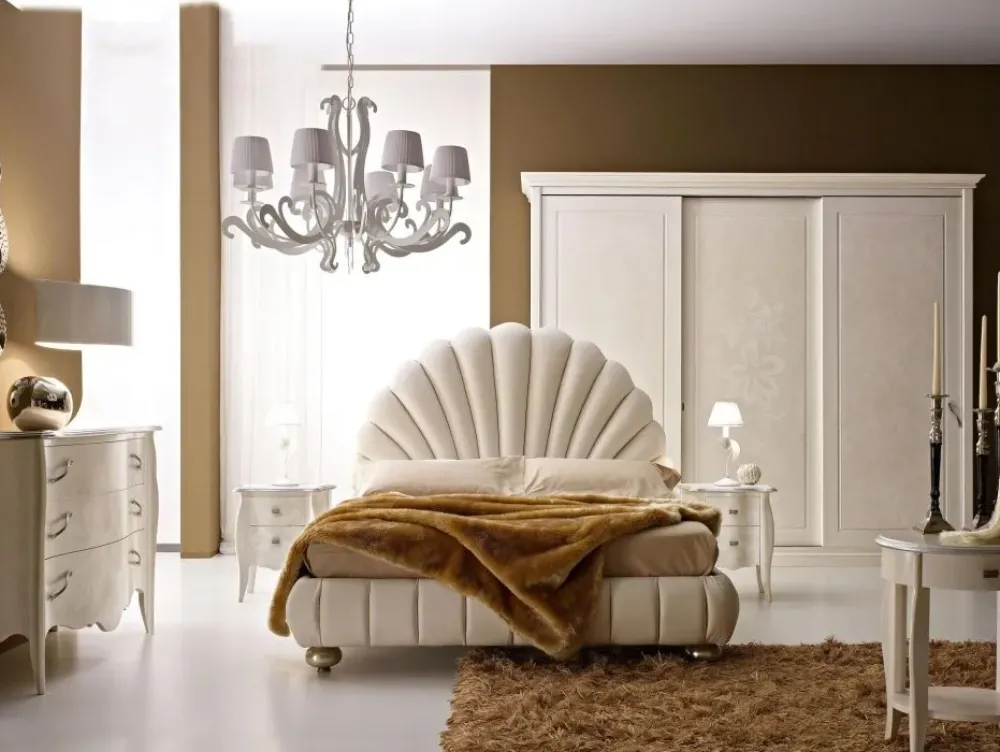 Letto matr. mod. Sirena, testiera a ventaglio, 30% sconto. , prezzo scontato.^Artigianale Best