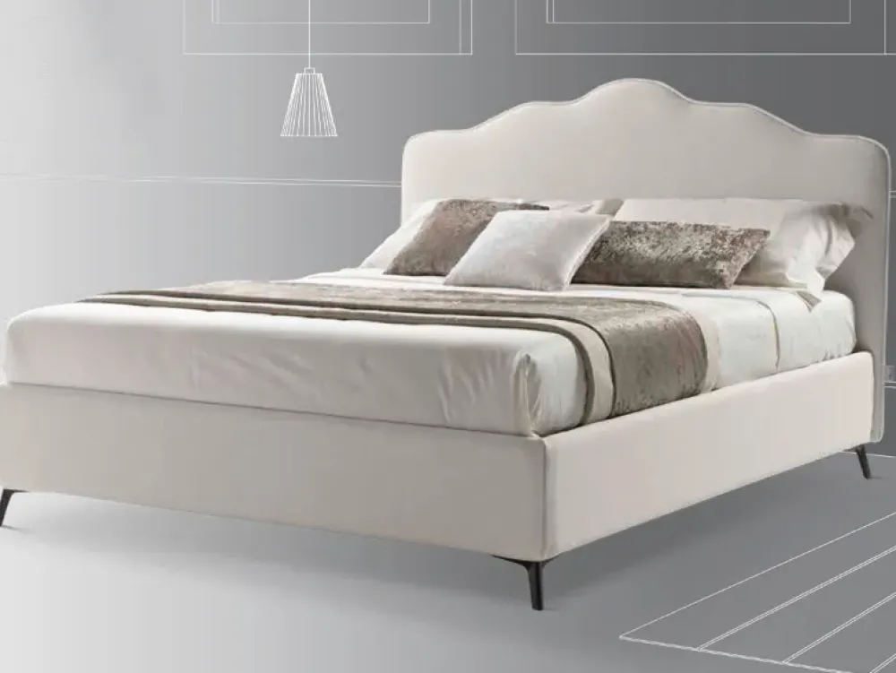 Letto matrimoniale con contenitore Barbara tessuto Stilfar a prezzo scontato^Stilfar Italia Best