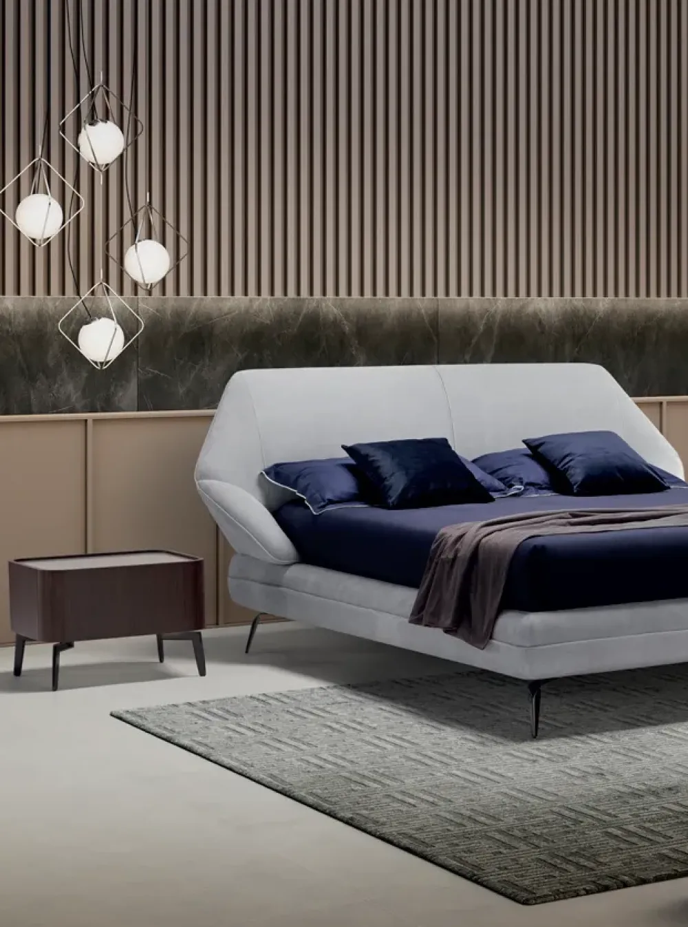 Letto matrimoniale con gambe Origami a prezzo ribassato^Novaluna Clearance