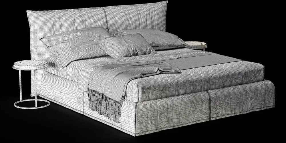 Clearance Letto matrimoniale con giroletto Piumotto a prezzo scontato Letti