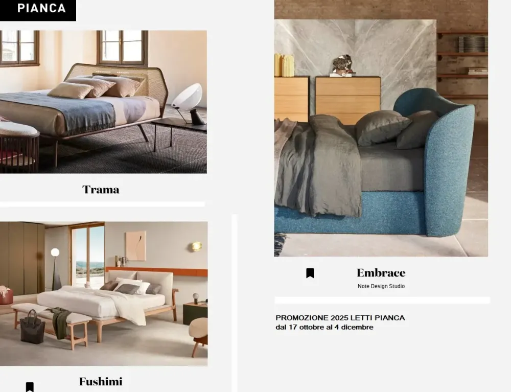 Letto matrimoniale con piedini Promoletti a prezzo ribassato^Pianca Clearance