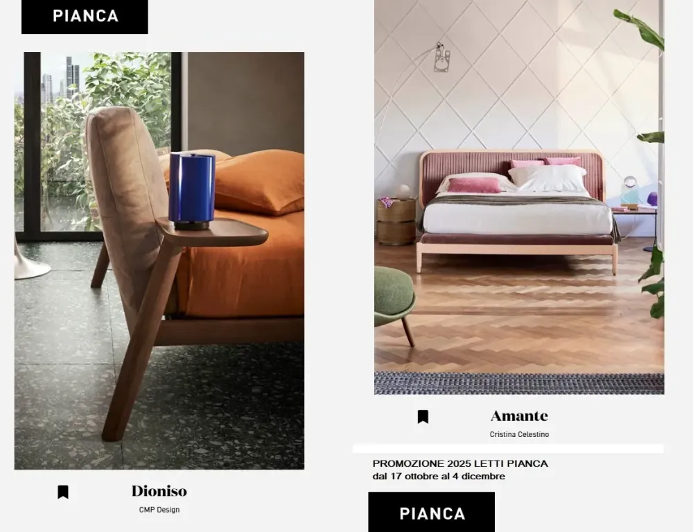 Letto matrimoniale con piedini Promoletti a prezzo ribassato^Pianca Clearance