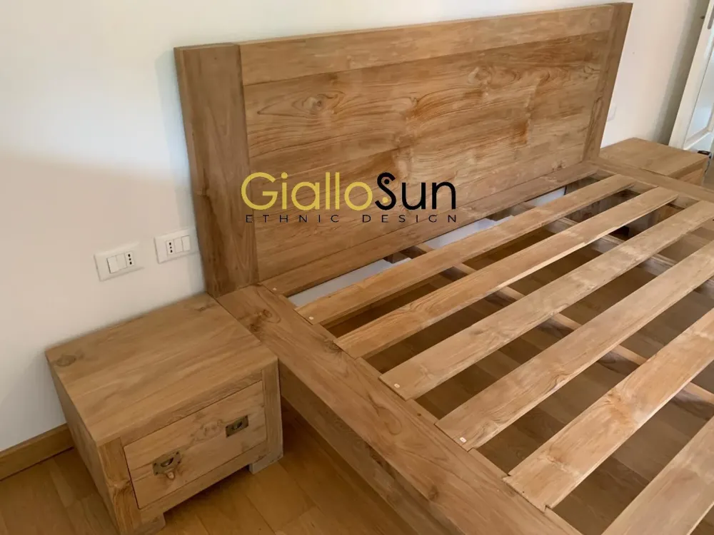 Outlet Etnico Letto matrimoniale design Letto etnico teak a prezzo scontato- Letti