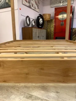 Outlet Etnico Letto matrimoniale Letto baldacchino in teak massello con un ribasso IMPERDIBILE- Letti