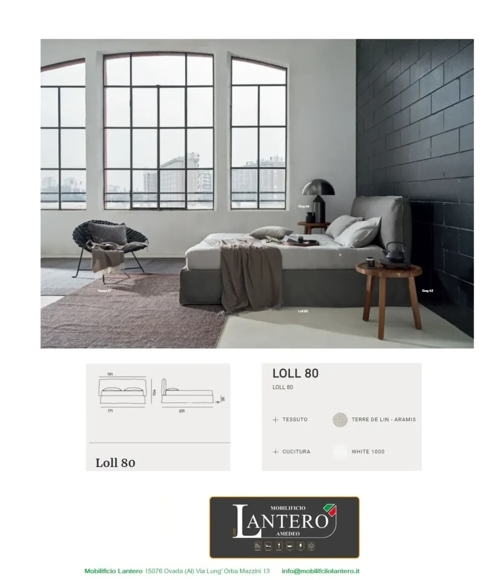 Gervasoni Letto matrimoniale Letto matrimoniale loll con uno sconto IMPERDIBILE- Letti