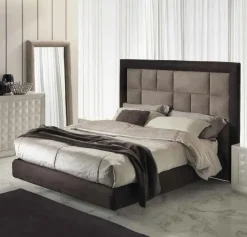 Sale Letto matrimoniale moderno Letto scamosciato   a prezzo scontato Letti