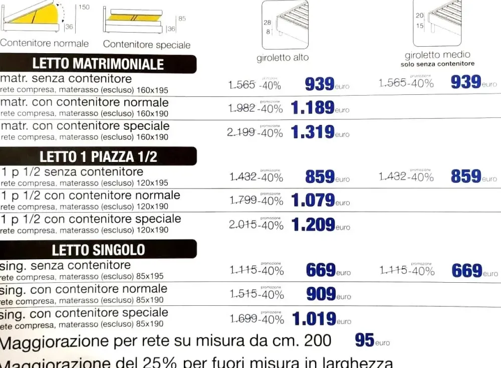 Salvetti Letto matrimoniale moderno Cupido a prezzo ribassato- Letti