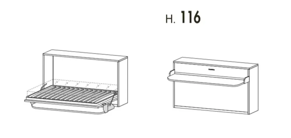 Discount Letto moderno a scomparsa Hiro a prezzo ribassato Letti