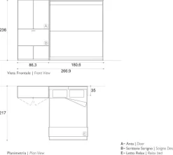 Artigianale Letto moderno a scomparsa Composizione letto/divano/scrivania a prezzo ribassato- Letti