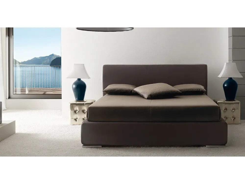 Letto moderno con contenitore Avorio a prezzo ribassato^Youdecor Discount