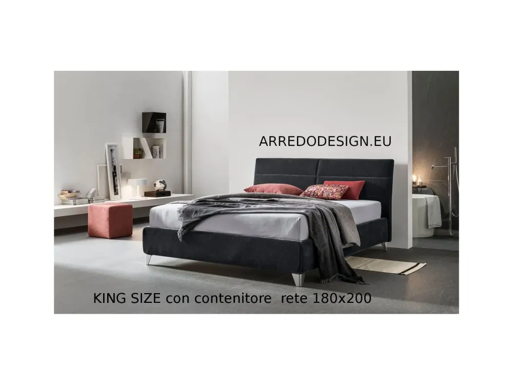 V&nice Letto moderno con contenitore Berry a prezzo scontato- Letti