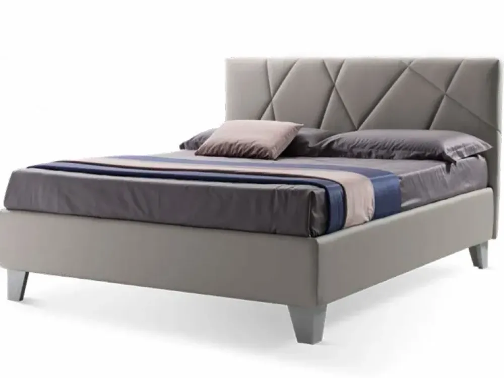 Outlet Letto moderno con contenitore Chiara ecopelle Stilfar a prezzo ribassato Letti