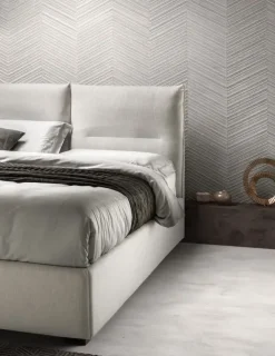 Letto moderno con contenitore Sharp a prezzo scontato^Samoa Discount