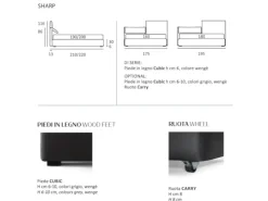 Letto moderno con contenitore Sharp a prezzo scontato^Samoa Discount