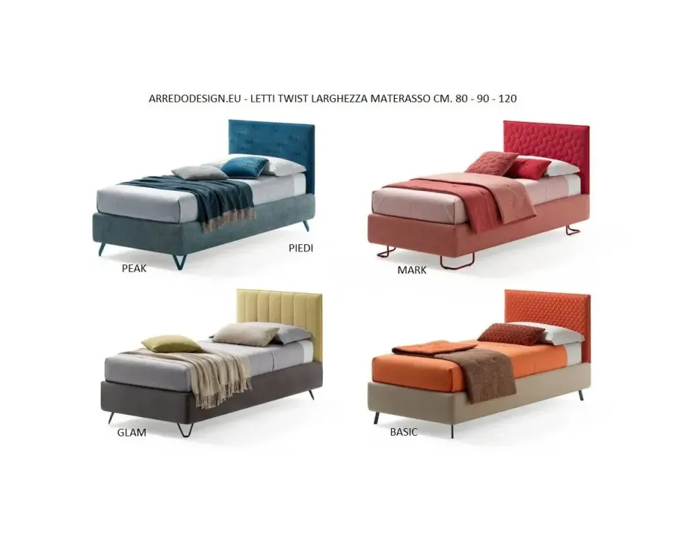 New Letto moderno con gambe Twist * a prezzo scontato Letti