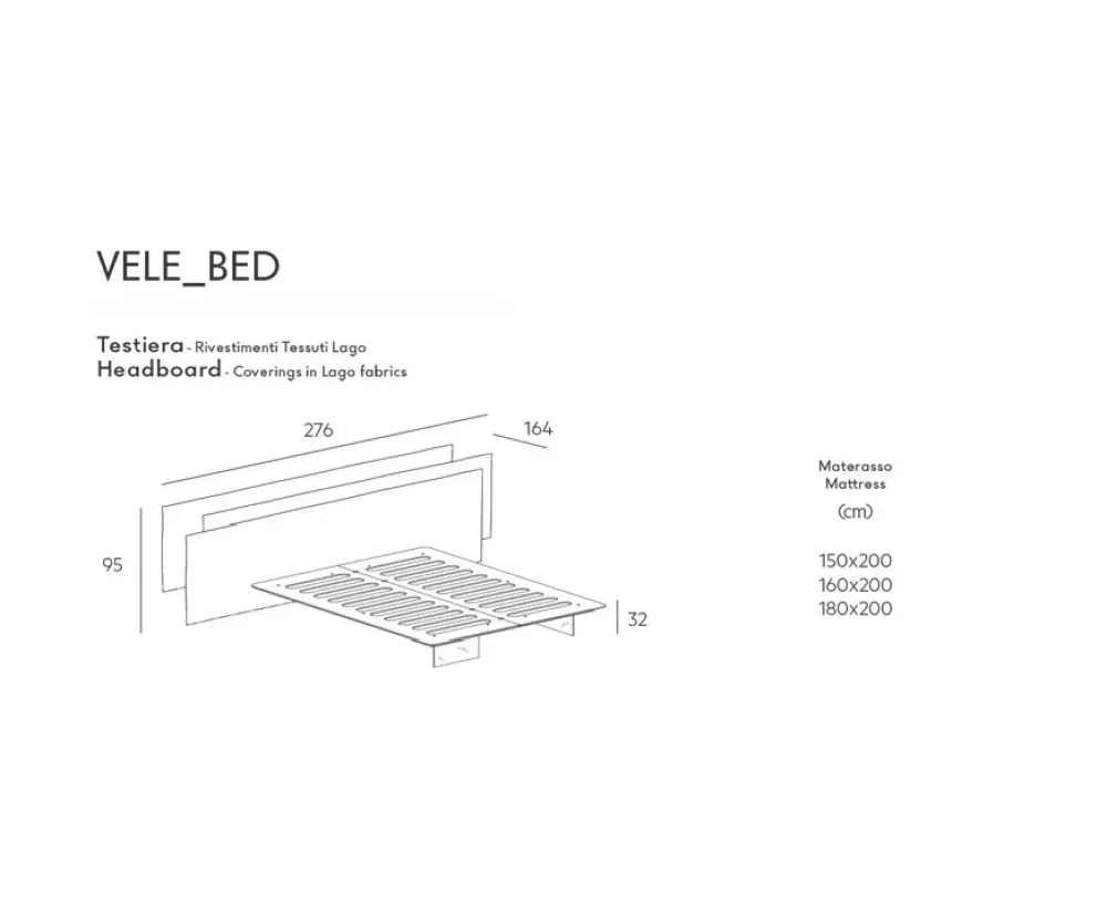 Lago Letto moderno con piedini Vele bed a prezzo ribassato- Letti