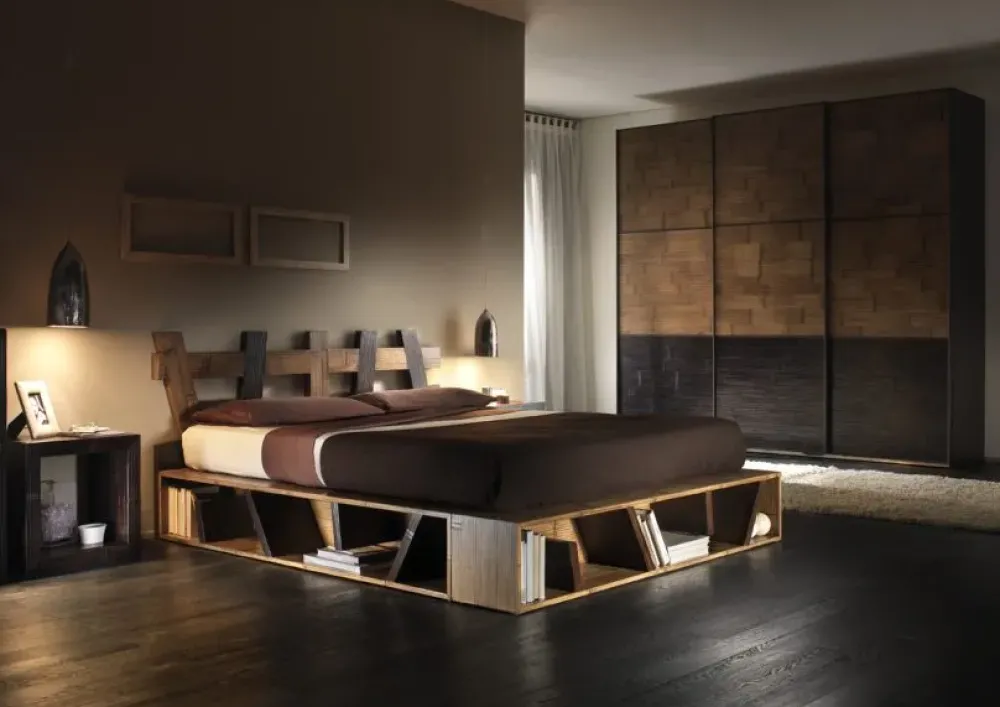 Collezione esclusiva LETTO MODERNO GEOMETRICO IN CRASH BAMBU'- Letti