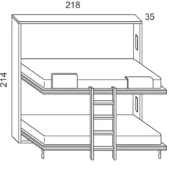 Artigianale Letto moderno Letto a scomparsa a castello step con un ribasso del 27%- Letti