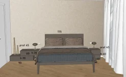 Letto moderno Letto spillo e comodini people con un ribasso del 26%^Pianca Hot