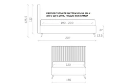 Md work Letto piazza e mezzo con contenitore Letto contenitore velluto extra luxury a prezzo ribassato- Letti