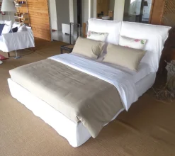 Molteni & C LETTO Set copripiumino lino ecru molteni home in OFFERTA OUTLET- Letti