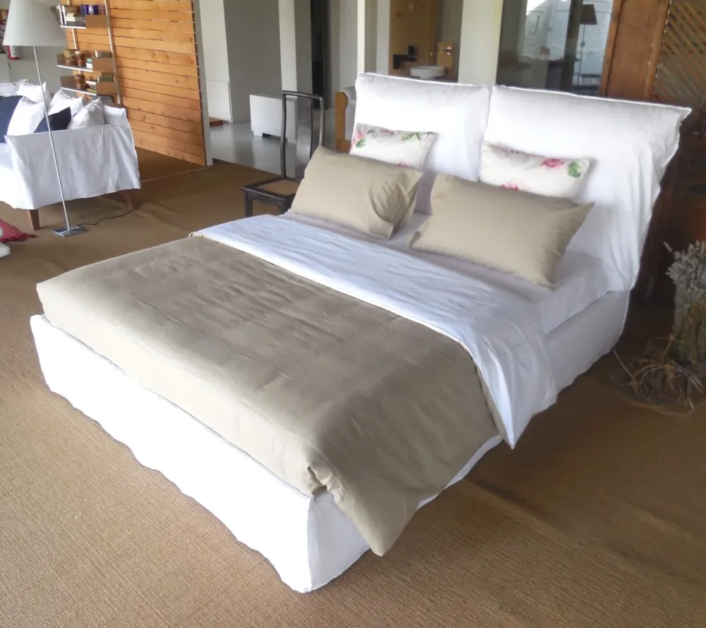 Molteni & C LETTO Set copripiumino lino ecru molteni home in OFFERTA OUTLET- Letti