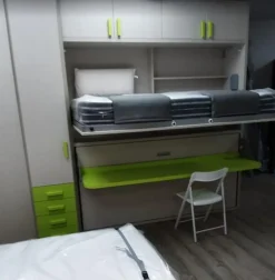 Artigianale Letto singolo Letto a castello larice  verde acido con un ribasso IMPERDIBILE- Letti