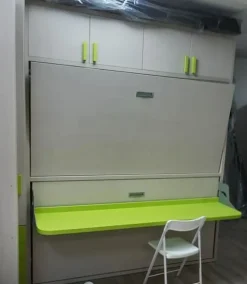 Artigianale Letto singolo Letto a castello larice  verde acido con un ribasso IMPERDIBILE- Letti