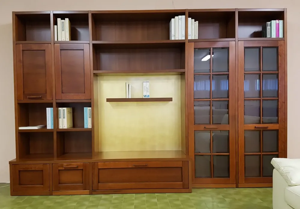 Tempor Libreria Borgo rio di impiallacciato noce- Librerie