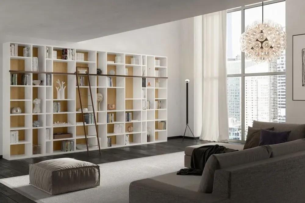 Giessegi Libreria in laminato materico scontata -53%: scopri Libreria componibile con scaletta di in promo-sconto del 45%- Librerie