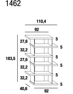 Discount Libreria in laccato opaco scontata -33%: scopri Air - versione 1462 Librerie