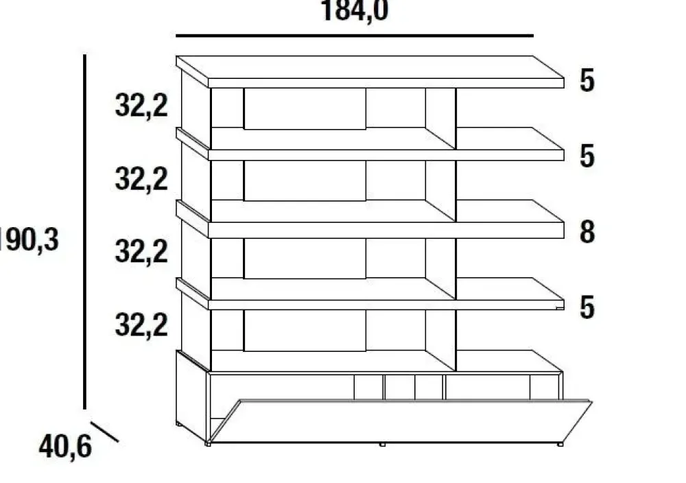 Lago Libreria Libreria air 0641 in stile design a prezzi outlet- Librerie