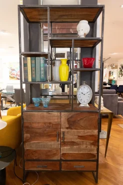 Artigianale Libreria Libreria con contenitore e cassetti in legno massello in stile design di in OFFERTA OUTLET- Librerie