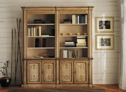 Outlet Libreria Libreria laccata con decori in promo sconto del 50% stile classico Libreria laccata con decori in promo sconto del 50% di in offerta Librerie