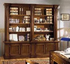 Artigianale Libreria Libreria stile impero in massello di noce scontata del 30% con un ribasso del 30%- Librerie