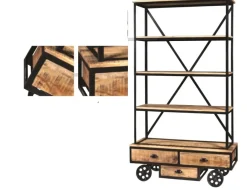 Libreria modello Libreria whell industrial con ruote in offerta   di a prezzo Outlet Librerie