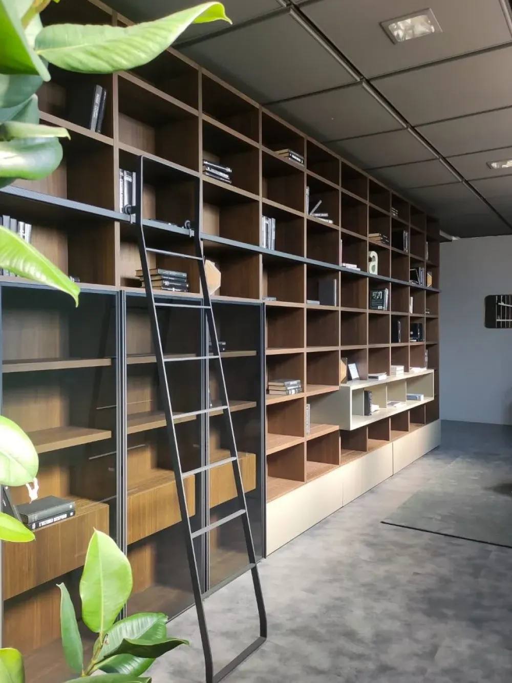 Libreria Modo con scaletta in stile moderno di in OFFERTA OUTLET^Sangiacomo Discount