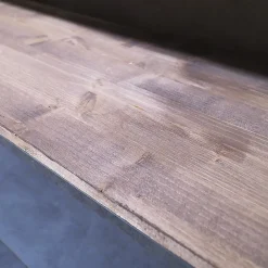 Libreria in legno scontata -28%: scopri Libreria industriial con ante recicle e piani  ossido cemento^Outlet Etnico Sale