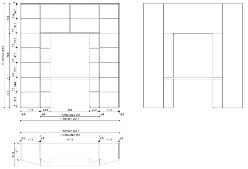 Libreria Roomy con scrivania stile moderno Roomy con scrivania di in Offerta Outlet^Caccaro Discount