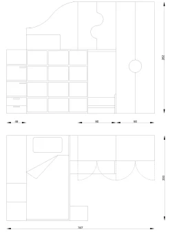 Cameretta Letto a castello in composizione^Linea D Hot