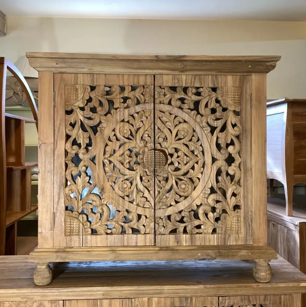 Madia Credenza etnica intagliata 2a di in stile design scontata -27%^Outlet Etnico Discount