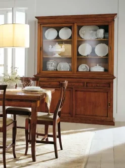 Falegnameria Italiana Madia Credenza vetrina f200 in stile classico di in Offerta Outlet- Madie