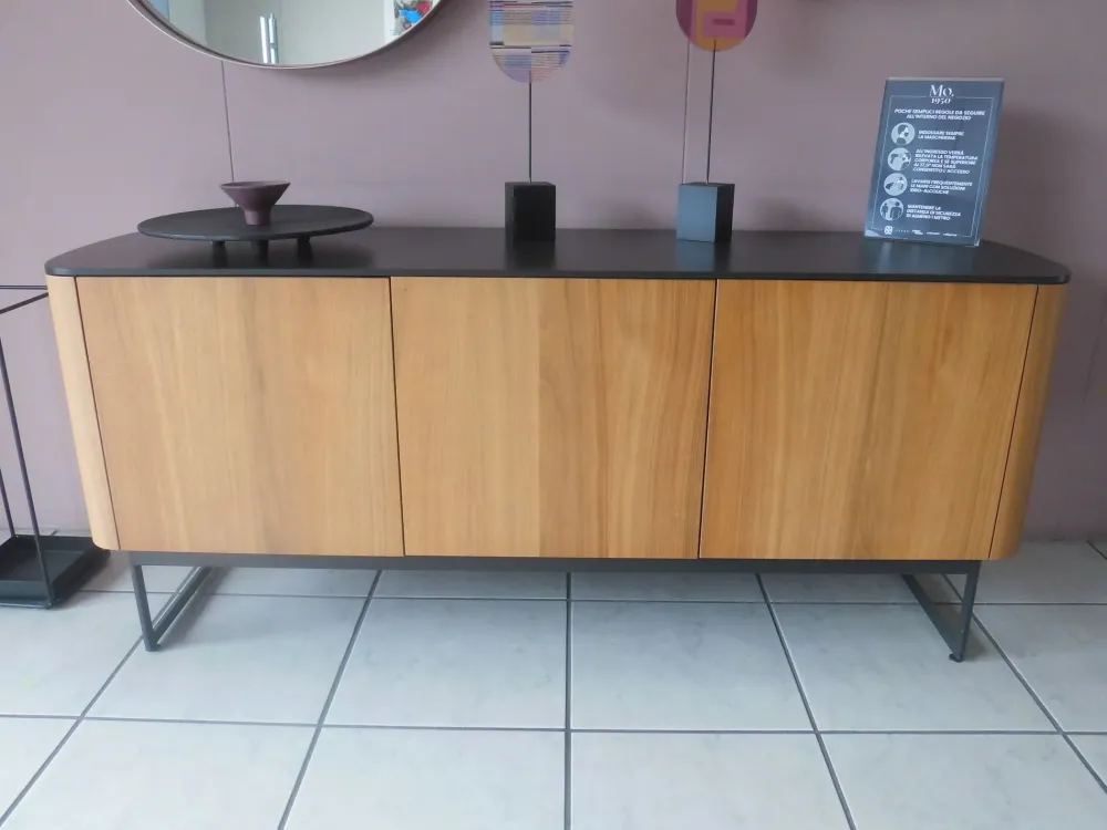 Caccaro Madia di in laminato materico Side view in Offerta Outlet- Madie