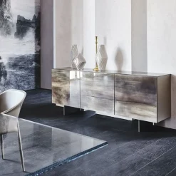 Madia di in laccato opaco Focus crystalart a prezzo Outlet^Cattelan Italia New