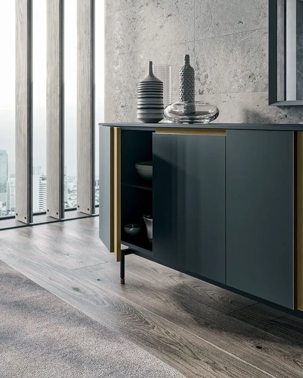 Dall'Agnese Madia di in laccato opaco Slim up in Offerta Outlet- Madie