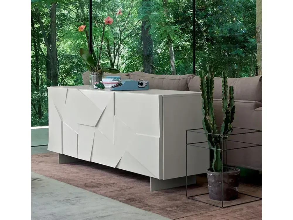 Clearance Madia di in laminato opaco Concrete in Offerta Outlet Madie