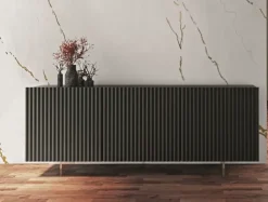 Clearance Madia di in laccato opaco Wave a prezzo Outlet Madie